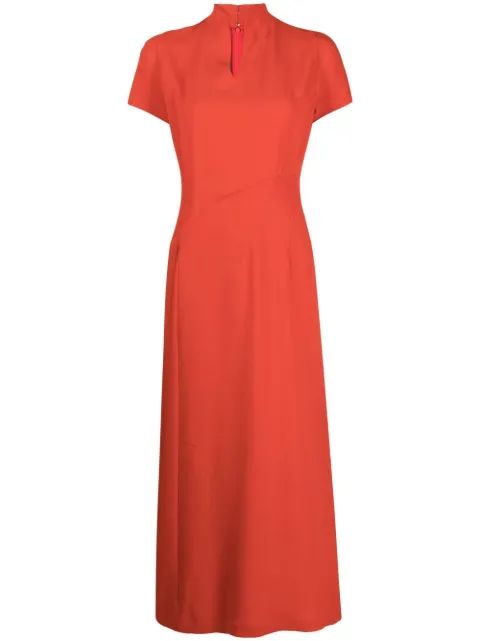 SHIATZY CHEN Reminiscence split-neck midi dress Red 621745