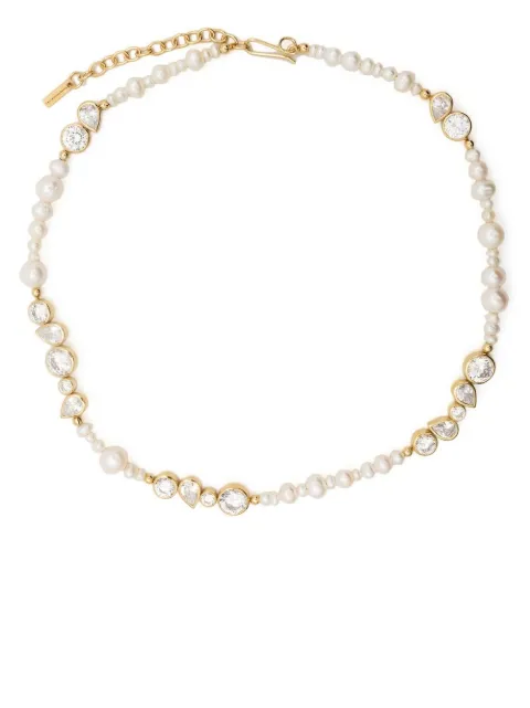 Completedworks Glitch crystal-pearl necklace Gold P58