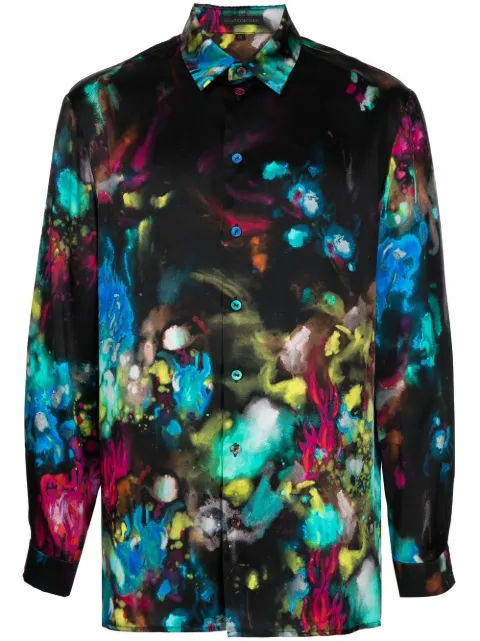 SHIATZY CHEN Genisis Collection abstract-print shirt Black 625851