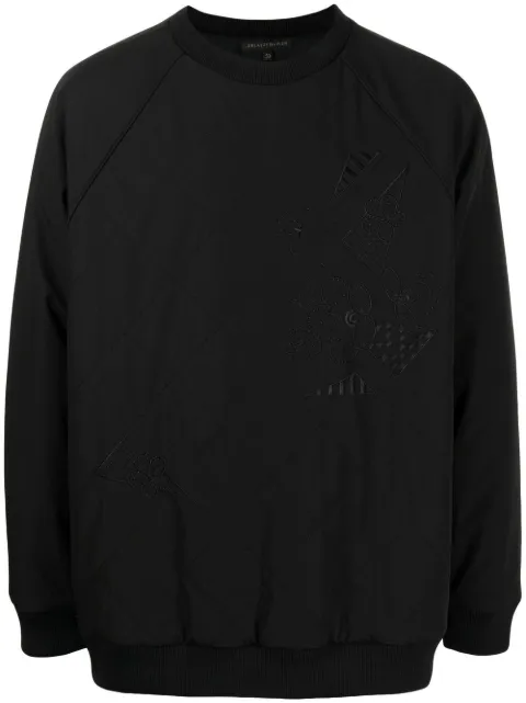 SHIATZY CHEN quilted embroidered-motif sweatshirt Black 625201