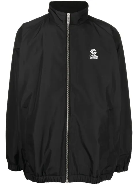 COUNTY OF MILAN logo-patch track jacket Black CMEB043F22FAB0011028