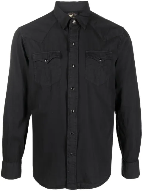 Ralph Lauren RRL Heritage front press-stud fastening shirt Black 782775535001