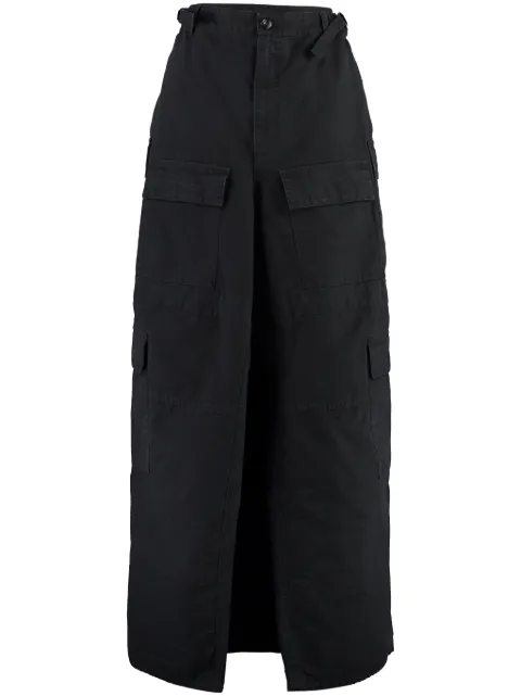 Balenciaga cargo-pockets slit skirt Black 748599TKP27