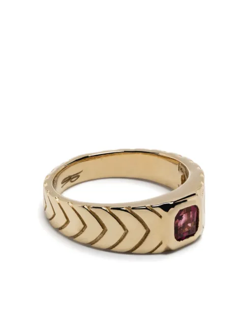 Jacquie Aiche 14kt yellow gold tourmaline pinky ring Gold TBC