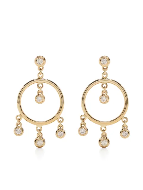 Jacquie Aiche 14kt yellow gold Sophie Shaker diamond hoop drop earring Gold TBC