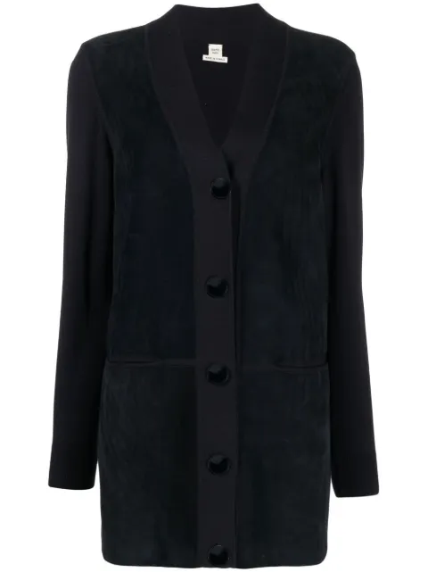 Hermès Pre-Owned V-neck suede cardigan Blue CSAH1122HECARD