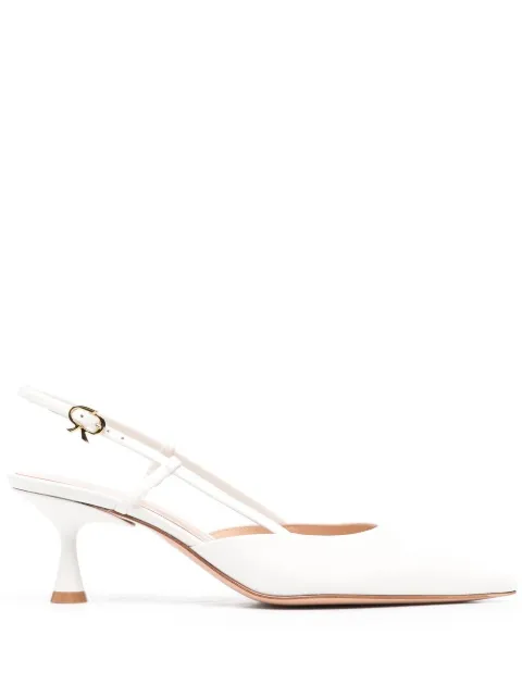 Gianvito Rossi point toe slingback leather pumps White G9533255LACVIT