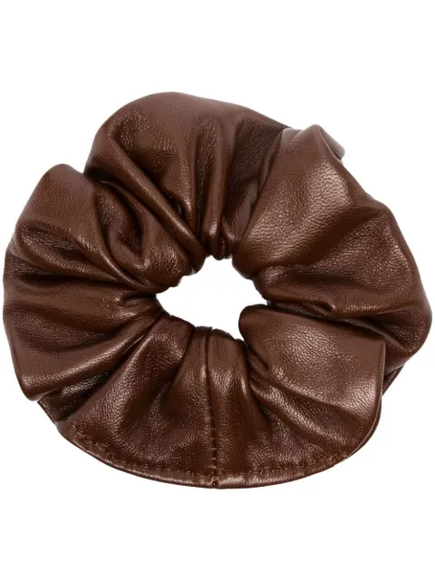 Manokhi leather hair scrunchie Brown MANO223
