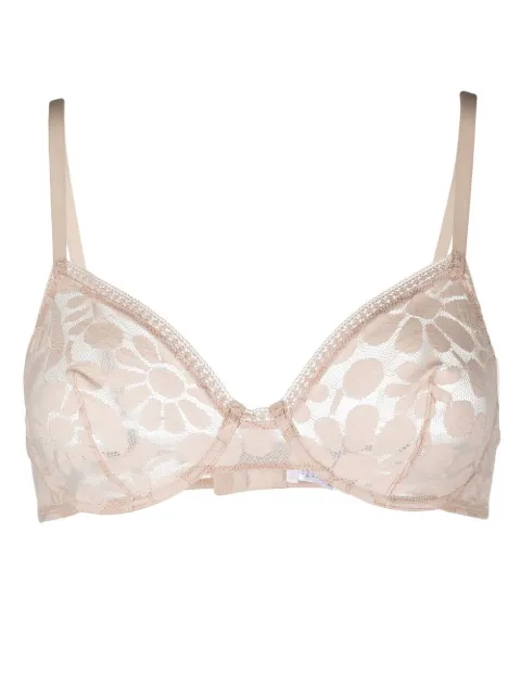 ERES floral-lace embroidered full-cup bra Pink 6091601198