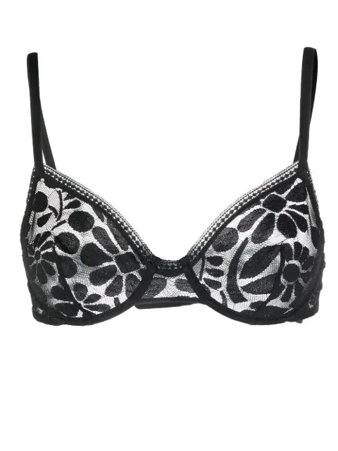 ERES floral-lace detail full-cup bra Black 609161001