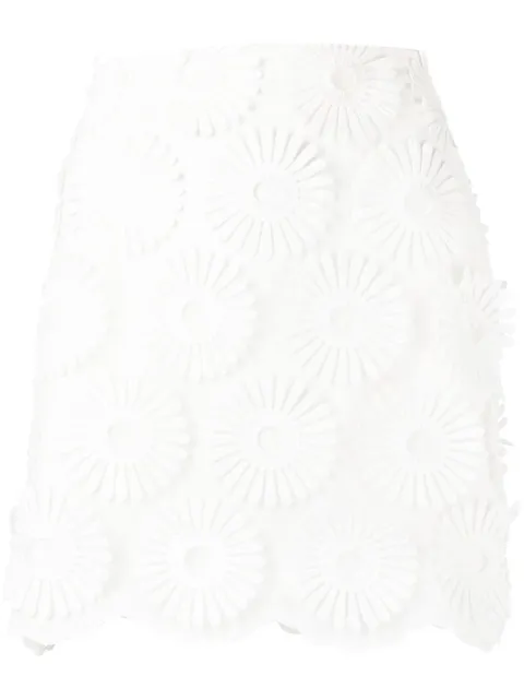 Elie Saab floral-embroidered miniskirt White 13735