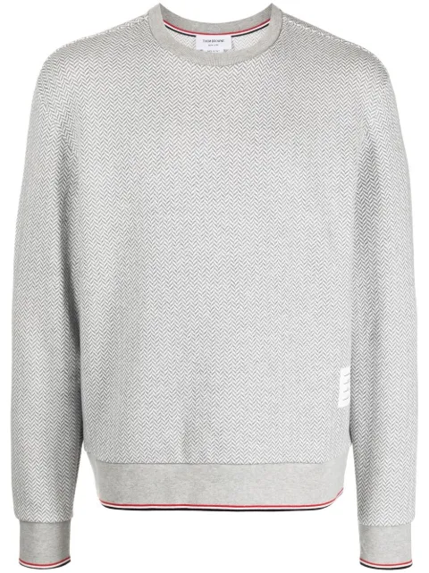 Thom Browne herringbone pattern sweater Grey MJT355AJ0027