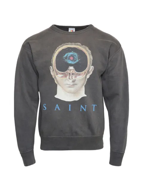SAINT MXXXXXX face graphic print sweatshirt Grey SMA220000016