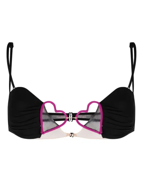 Nensi Dojaka heart-detail underwire bra Black NDSS23LIN001