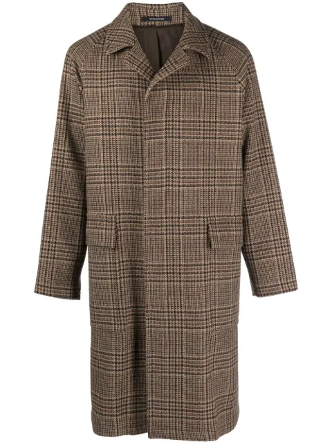 Tagliatore checked single-breasted coat Brown LOYDS520018