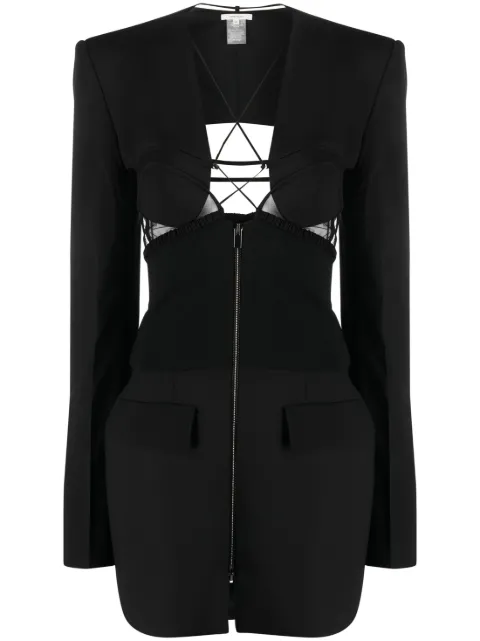Nensi Dojaka cut-out wool minidress Black NDSS23JKT013