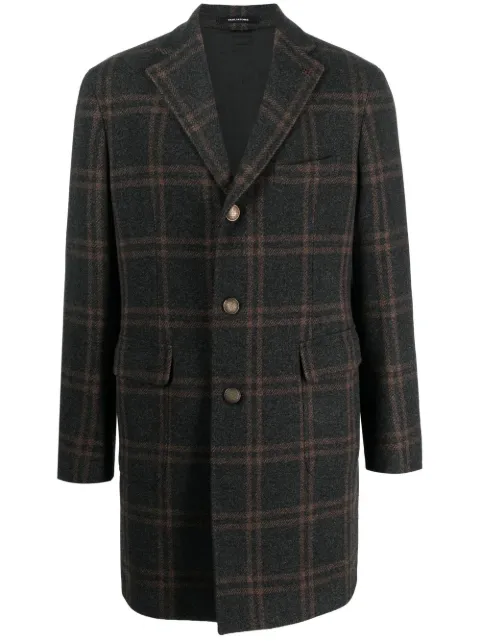 Tagliatore checked single-breasted coat Black CSBMM3W520018