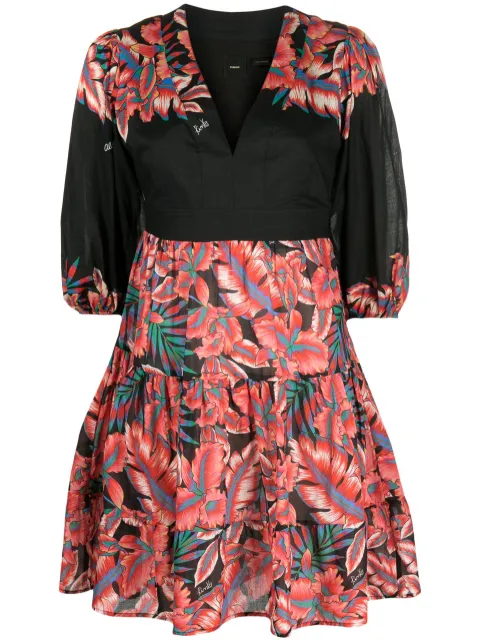 PINKO floral-print cotton minidress Black 100699A0NNZR3