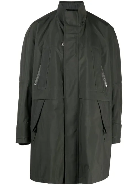 Wooyoungmi logo-plaque zip-up coat Grey W223JP01