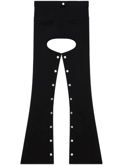 Courrèges cut-out flared denim trousers Black 223DPA122DE0020