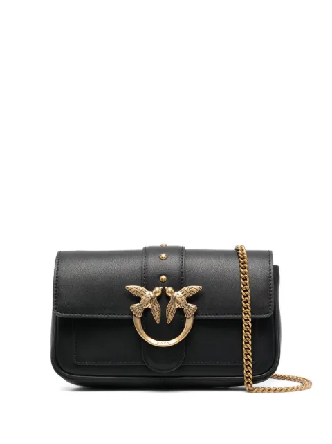 PINKO Love One Pocket leather crossbody bag Black 100061A0F1