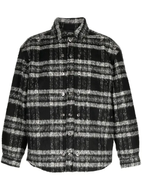Y/Project textured stripe-pattern shirt jacket Black SHIRT47S23
