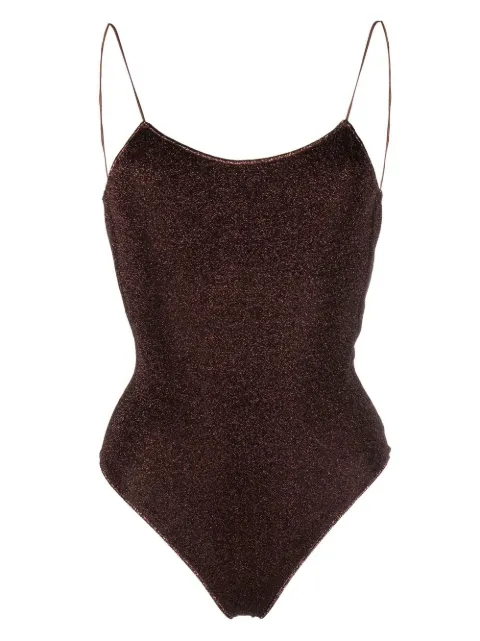 Oséree shimmer-effect swimsuit Brown LIS601