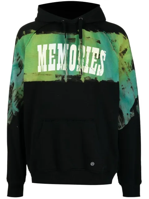 Stain Shade x Hiroshi Fujiwara slogan-print hoodie Black 067