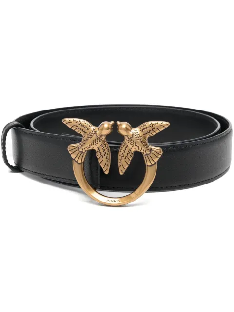 PINKO Love Birds leather belt 3cm Black 100125A0F1