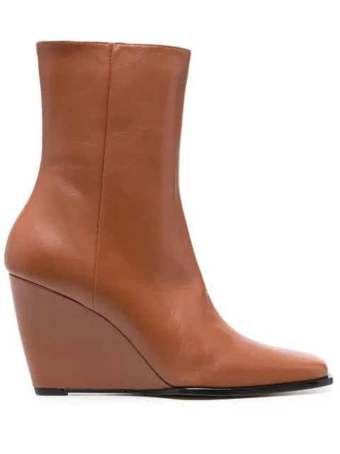 Wandler square-toe 90mm ankle boots Brown 22208921201