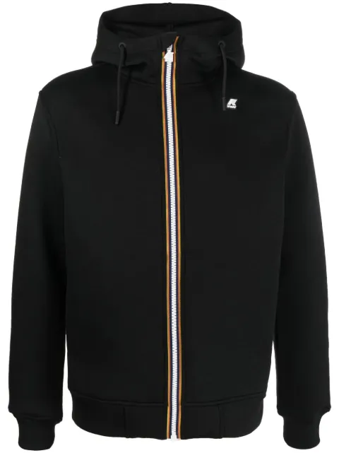 K-Way stripe-trim zip-up hoodie Black K21171W