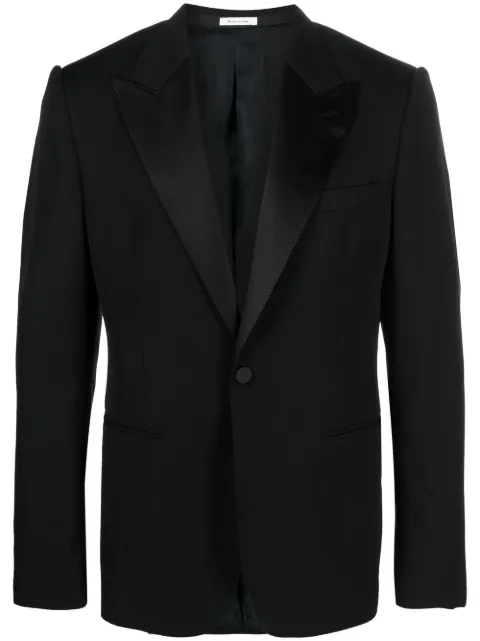 Alexander McQueen silk lapels blazer Black 726450QUU91
