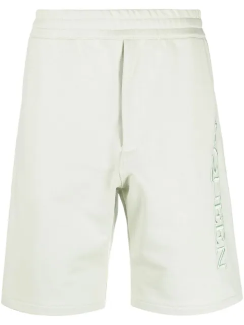 Alexander McQueen embroidered-logo bermuda shorts Green 688721QUX96