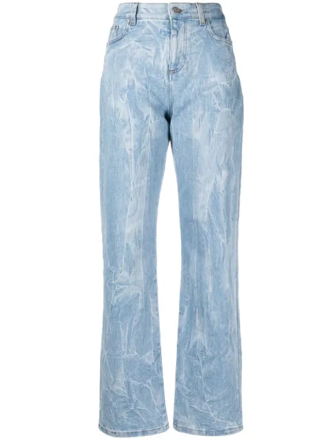 Stella McCartney crinkle-effect straight-leg jeans Blue 6D00293SPH08