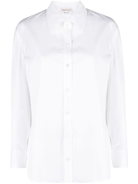 Alexander McQueen long-sleeved cotton shirt White 736695QAAAD