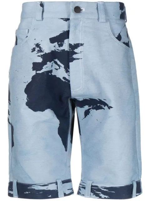Stain Shade abstract-print Bermuda shorts Blue 079