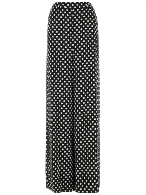 Saint Laurent polka-dot tailored silk trousers Black 744389Y6G76