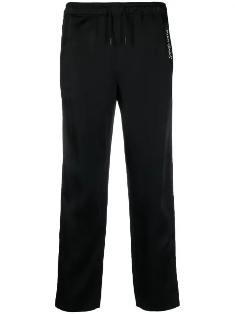 Saint Laurent embroidered-logo striped track pants Black 737560Y3G36