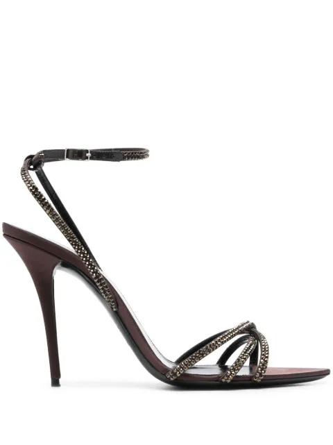 Saint Laurent 105mm Ava embellished sandals Brown 7315711UUAC