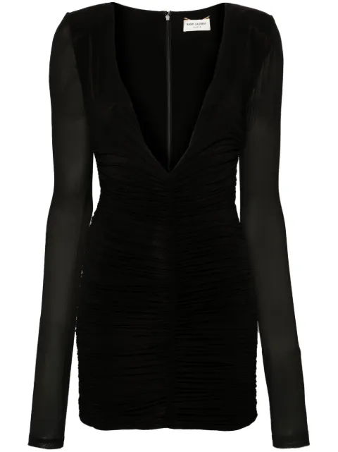 Saint Laurent ruched mini dress Black 732870Y5G89