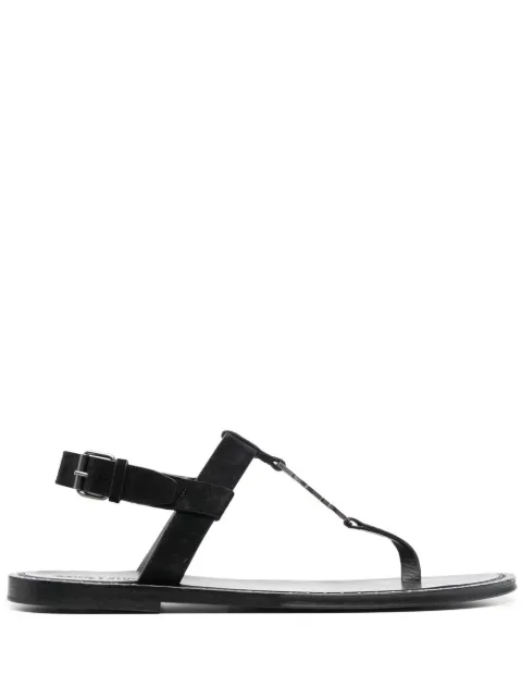 Saint Laurent Cassandra logo plaque flat sandals Black 7322291NZAA