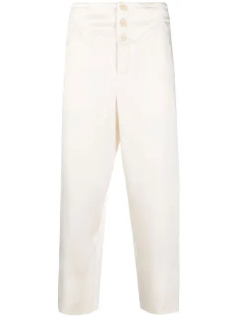 Saint Laurent buttoned slim trousers Neutrals 733675Y3G36
