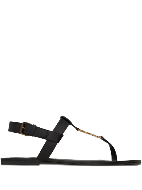 Saint Laurent Cassandre buckle-fastening sandals Brown 735072DWETT