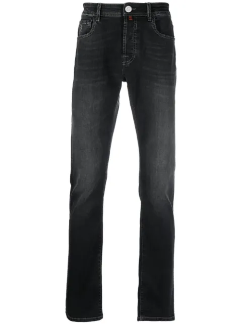 Billionaire logo-patch straight-leg jeans Black OABCMDT3163BTE001N