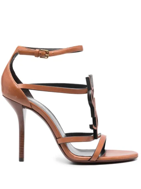 Saint Laurent 100mm Cassandra sandals Brown 689442AAAM4