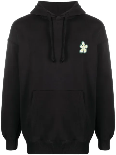 Camper floral print cotton hoodie Black KU10032001