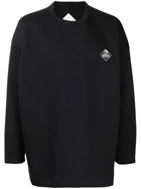 White Mountaineering patch-detail crew-neck sweatshirt Black PF22WM2273510