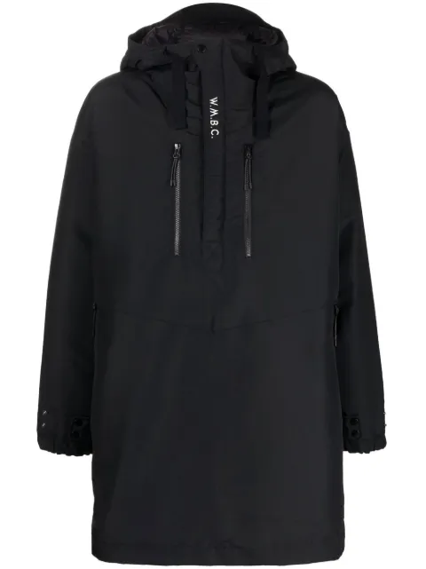 White Mountaineering half zip-up padded coat Black PF22BC2273204