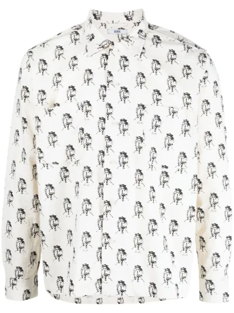 BODE graphic-print long-sleeve shirt White MRF22SH037