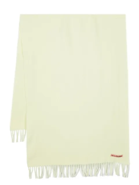 Acne Studios logo-patch fringed scarf Green CA0209